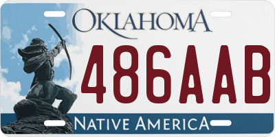 OK license plate 486AAB