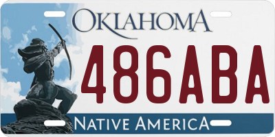 OK license plate 486ABA