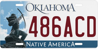 OK license plate 486ACD