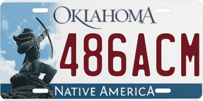 OK license plate 486ACM