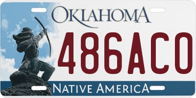 OK license plate 486ACO