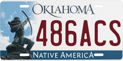 OK license plate 486ACS