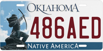 OK license plate 486AED