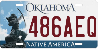 OK license plate 486AEQ