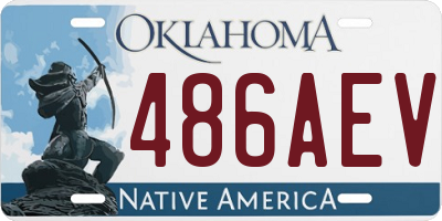 OK license plate 486AEV