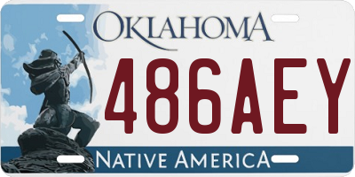 OK license plate 486AEY