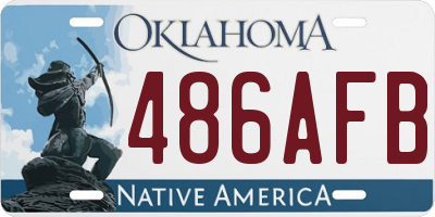 OK license plate 486AFB