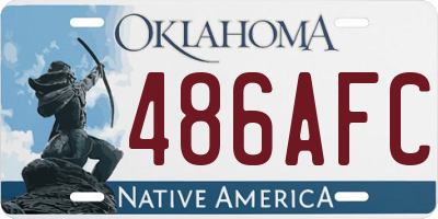 OK license plate 486AFC
