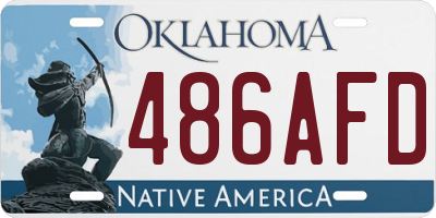 OK license plate 486AFD
