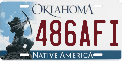 OK license plate 486AFI