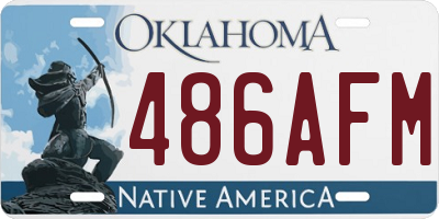 OK license plate 486AFM
