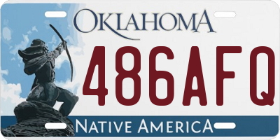 OK license plate 486AFQ