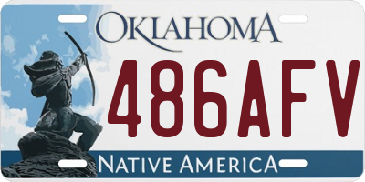 OK license plate 486AFV