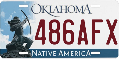 OK license plate 486AFX