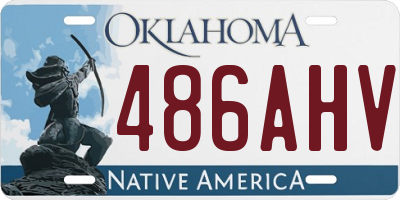 OK license plate 486AHV