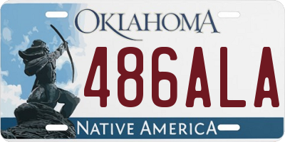 OK license plate 486ALA