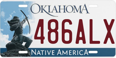 OK license plate 486ALX