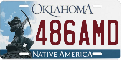 OK license plate 486AMD