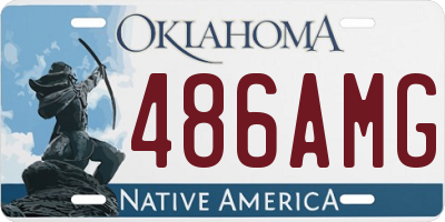 OK license plate 486AMG