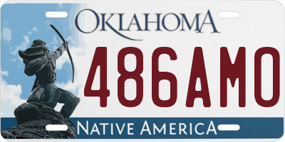 OK license plate 486AMO