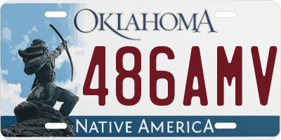 OK license plate 486AMV