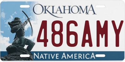OK license plate 486AMY