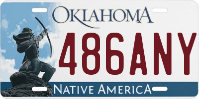 OK license plate 486ANY