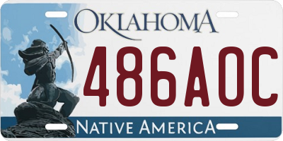 OK license plate 486AOC