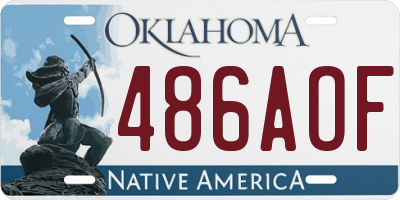 OK license plate 486AOF
