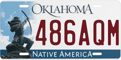 OK license plate 486AQM