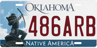 OK license plate 486ARB