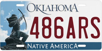 OK license plate 486ARS