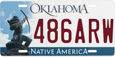 OK license plate 486ARW
