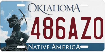 OK license plate 486AZO