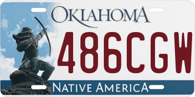 OK license plate 486CGW