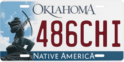 OK license plate 486CHI