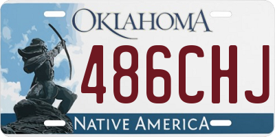 OK license plate 486CHJ
