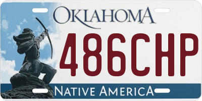 OK license plate 486CHP