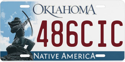 OK license plate 486CIC