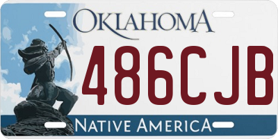 OK license plate 486CJB