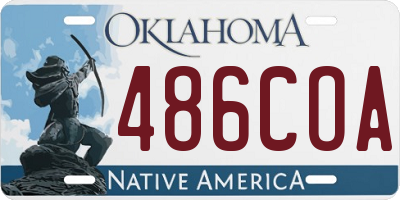 OK license plate 486COA