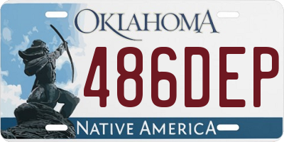 OK license plate 486DEP