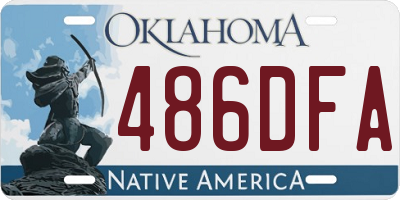 OK license plate 486DFA