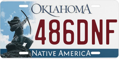 OK license plate 486DNF