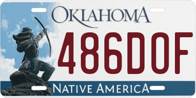 OK license plate 486DOF