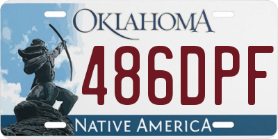 OK license plate 486DPF