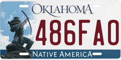 OK license plate 486FAO
