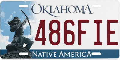 OK license plate 486FIE