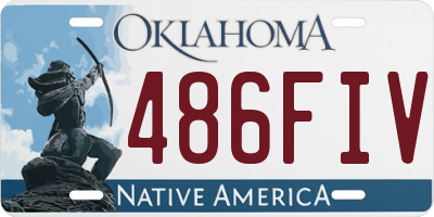 OK license plate 486FIV