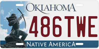 OK license plate 486TWE